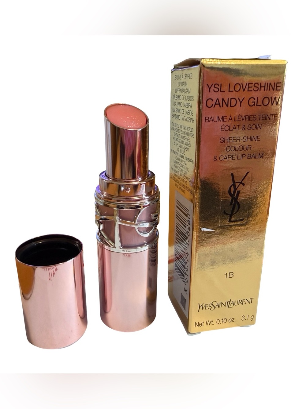 Yves Saint Laurent YSL LOVESHINE CANDY GLOW SHEER-SHINE COLOUR CARE LIP BALM 1B